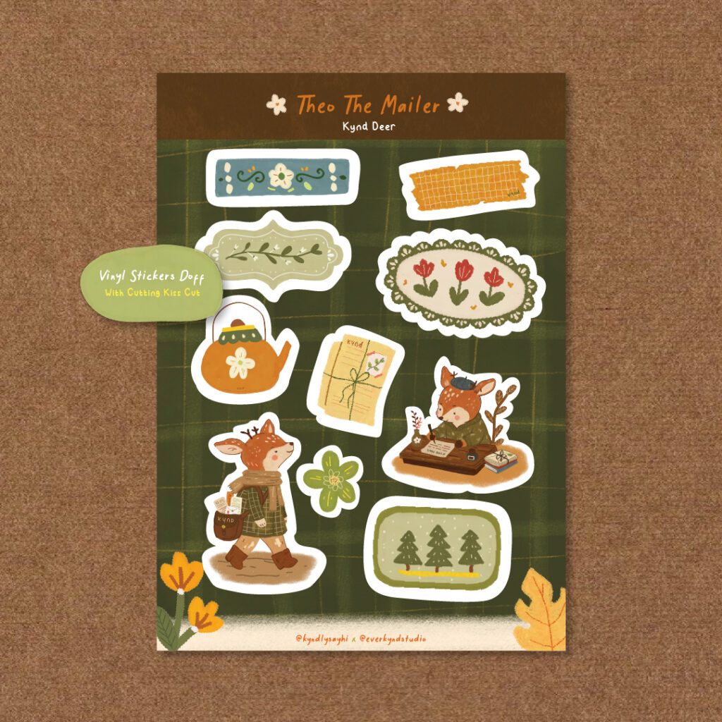 Kynd – Theo The Mailer Sticker Sheet (Size A6)