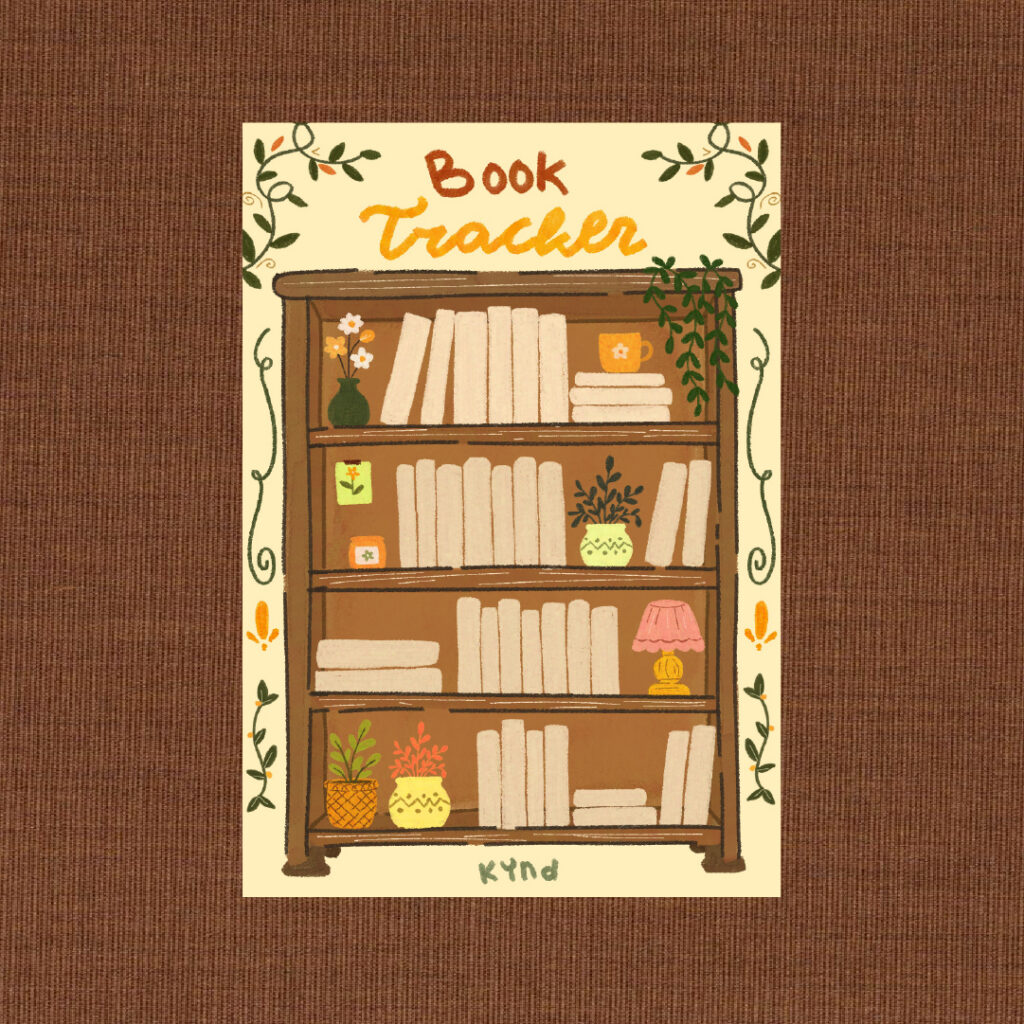 Kynd - Fall Bookshelf Book Tracker Sheet (A5)