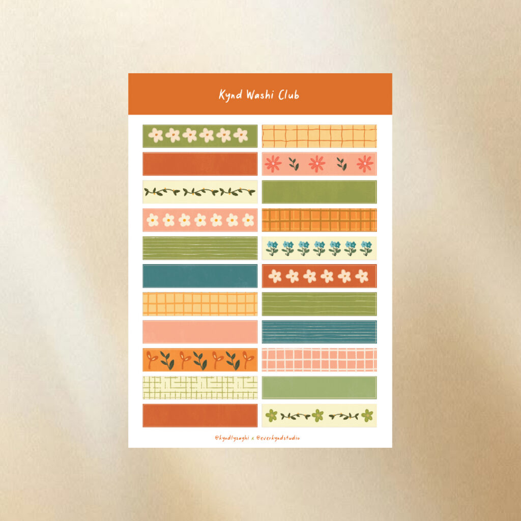 Kynd – Autumn Sticker Sheet – Washi Club (Size A6)